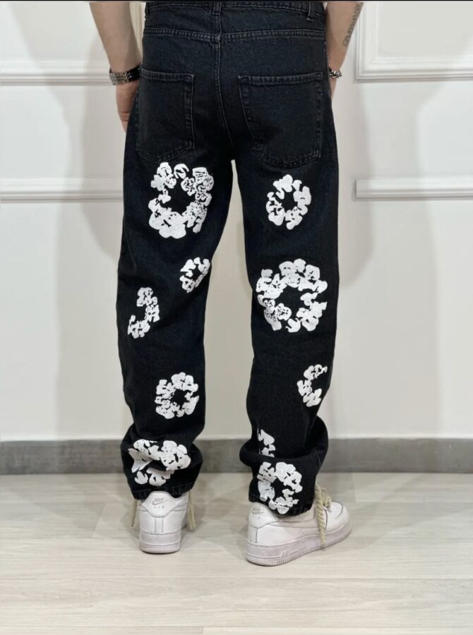 JEANS FLOWER BLACK - immagine 3