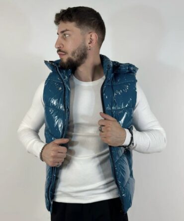 GILET PIUMINO BLU LUCIDO