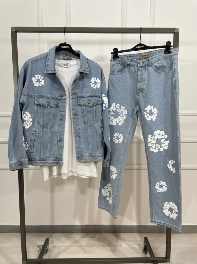 COORDINATED FLOWER JEANS DENIM