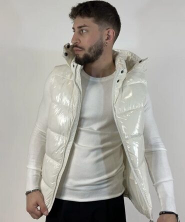 GILET PIUMINO BIANCO LUCIDO